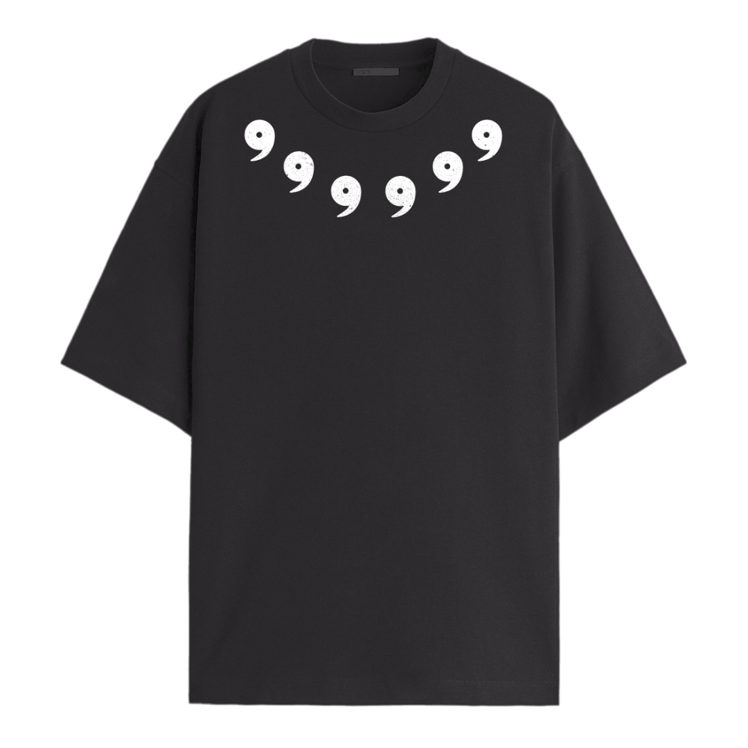 6 Paths Black Oversized Tee