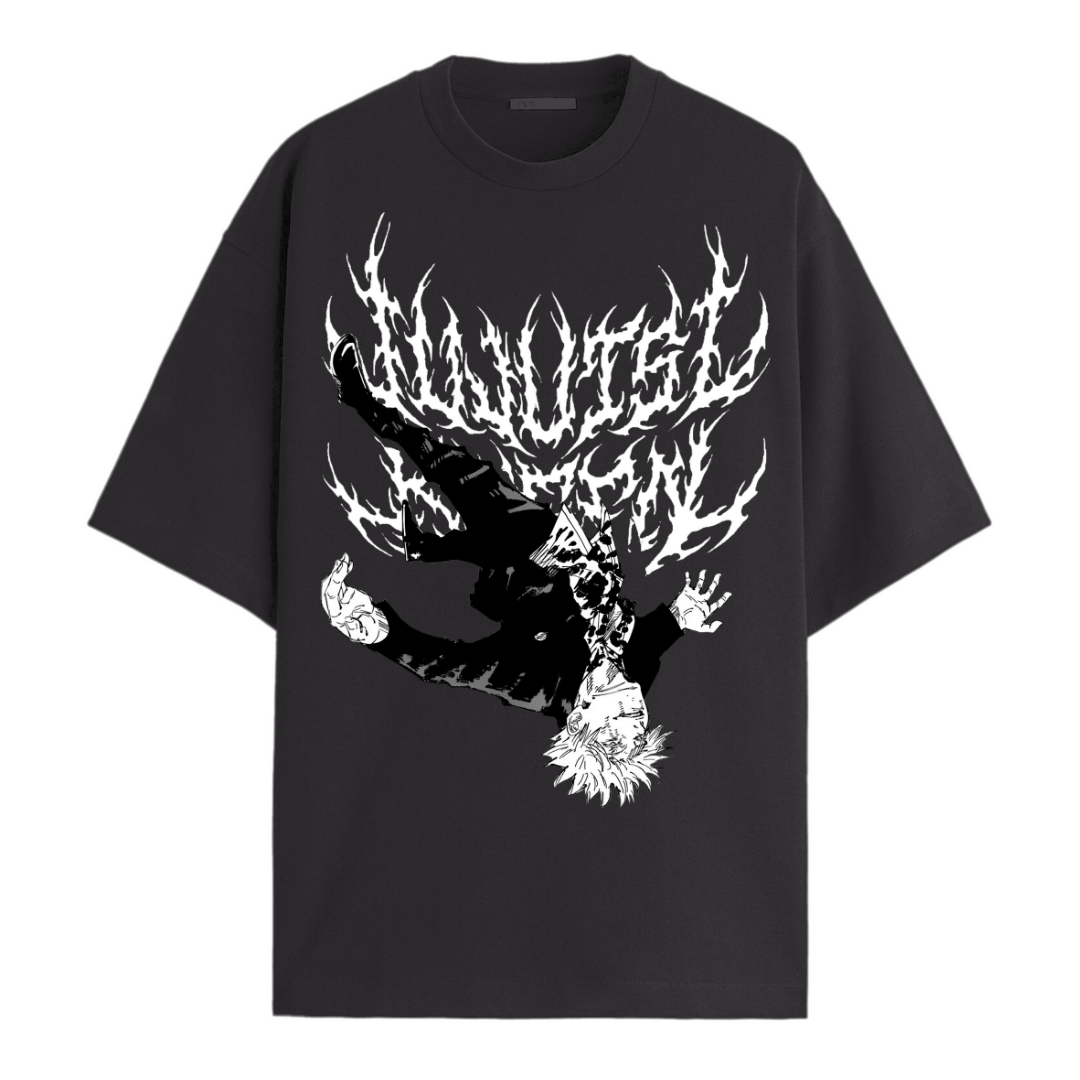 Gojo Satoru Maniac Black Oversized Tee