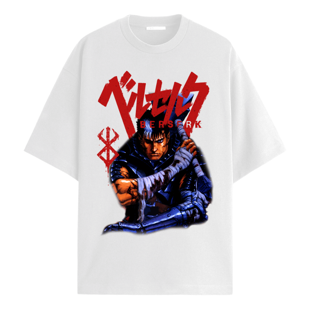 Berserk Warrior White Oversized Tee