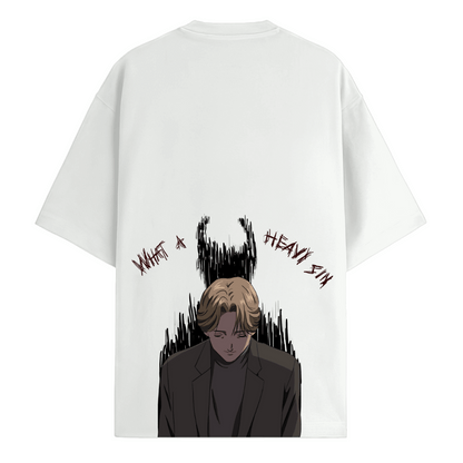Johan Liebert White Oversized Tee