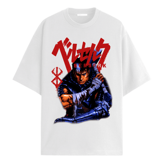 Berserk Warrior White Oversized Tee