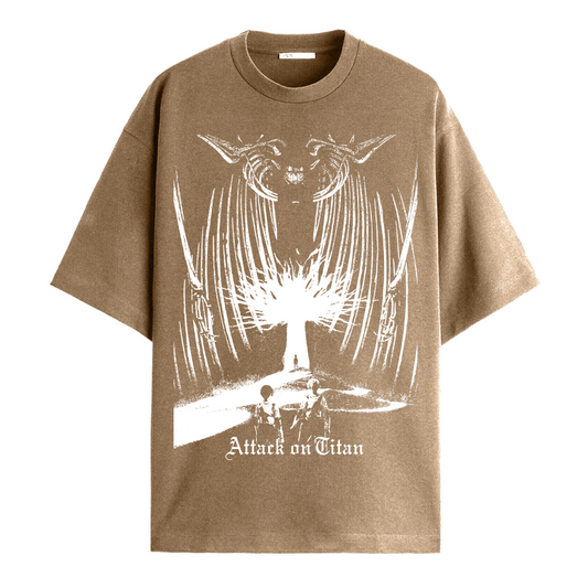 Eren Destiny Beige Oversized Tee