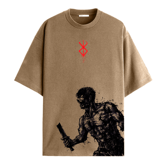 Guts Anguish Beige Oversized Tee